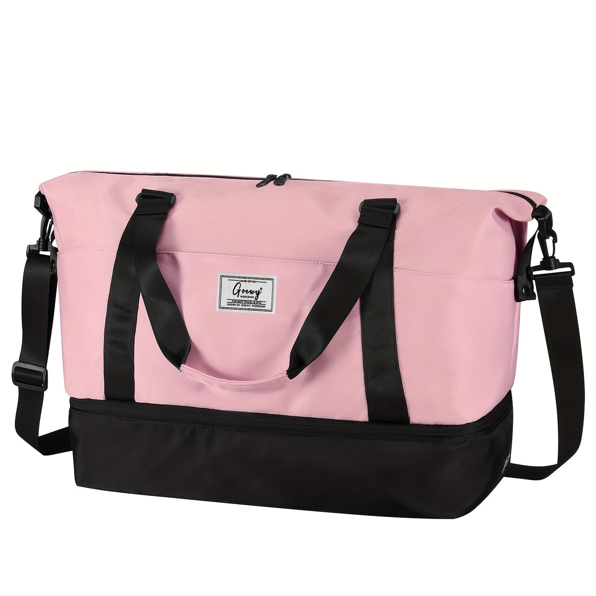 Women's Travel Duffel and Toiletry Bag Set with Nine Pockets, Shoe Compartment, Wet Pocket and Luggage Sleeve for Gym and Weekend Trips