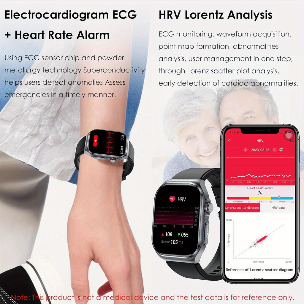 AMOLED Calling Smartwatch for Men and Women, 2.04-Inch Display, 530mAh Battery, NFC and Multi-Sport Modes with Magnetic Charging for iOS Android