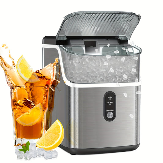 Self-Cleaning Countertop Ice Maker with Basket and Scoop, Four 26lb Daily Bullet Ice Color Options or Silver 35lb Daily Nugget Ice Model for Home Drinks