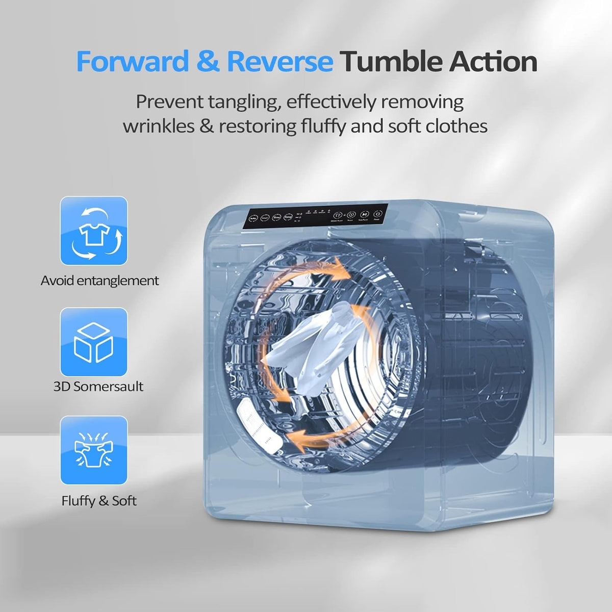 Washer and Dryer Combo, Compact Wash & Dry Laundry Set, Stainless Steel Tub, Smart Control, Low Noise, Wall-Mountable, for Apartment, Dorm, RV & Small Space