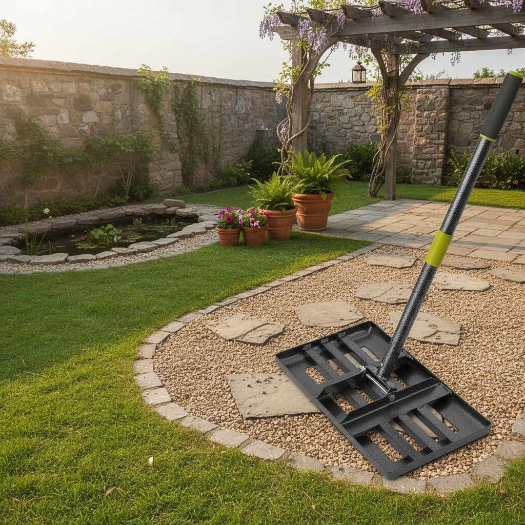Lawn Leveling Rake in Yellow with 5FT Size Option, Metal Lawn Leveler with Foldable Head and Adjustable Handle for Spreading Sand and Soil in Yards