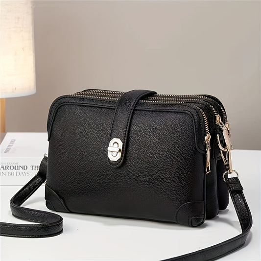 Small Crossbody Phone Purse for Women with Multiple Pockets, Everyday Shoulder Handbag in Black, White, Brown, Blue or Crimson for Casual Outings