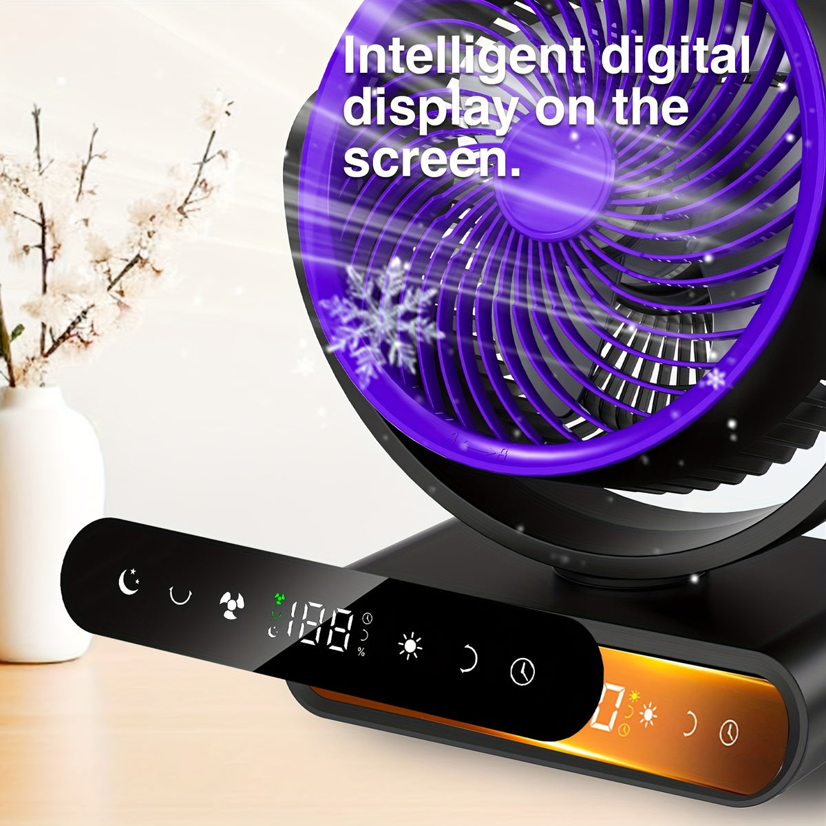 9-Inch Oscillating Camping Fan with Remote Control, 5 Speeds and 12 Warm LEDs, Listed 20000mAh or 40000mAh Options for Campsite Airflow and Home Use