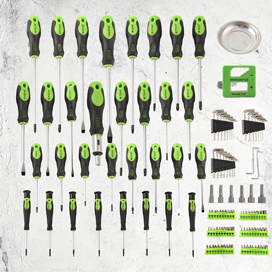 Magnetic Screwdriver Set with 100, 118 or 126-Piece Option Labels, Precision Drivers, Bits and Plastic Storage Wording for Home DIY and Electronics Projects