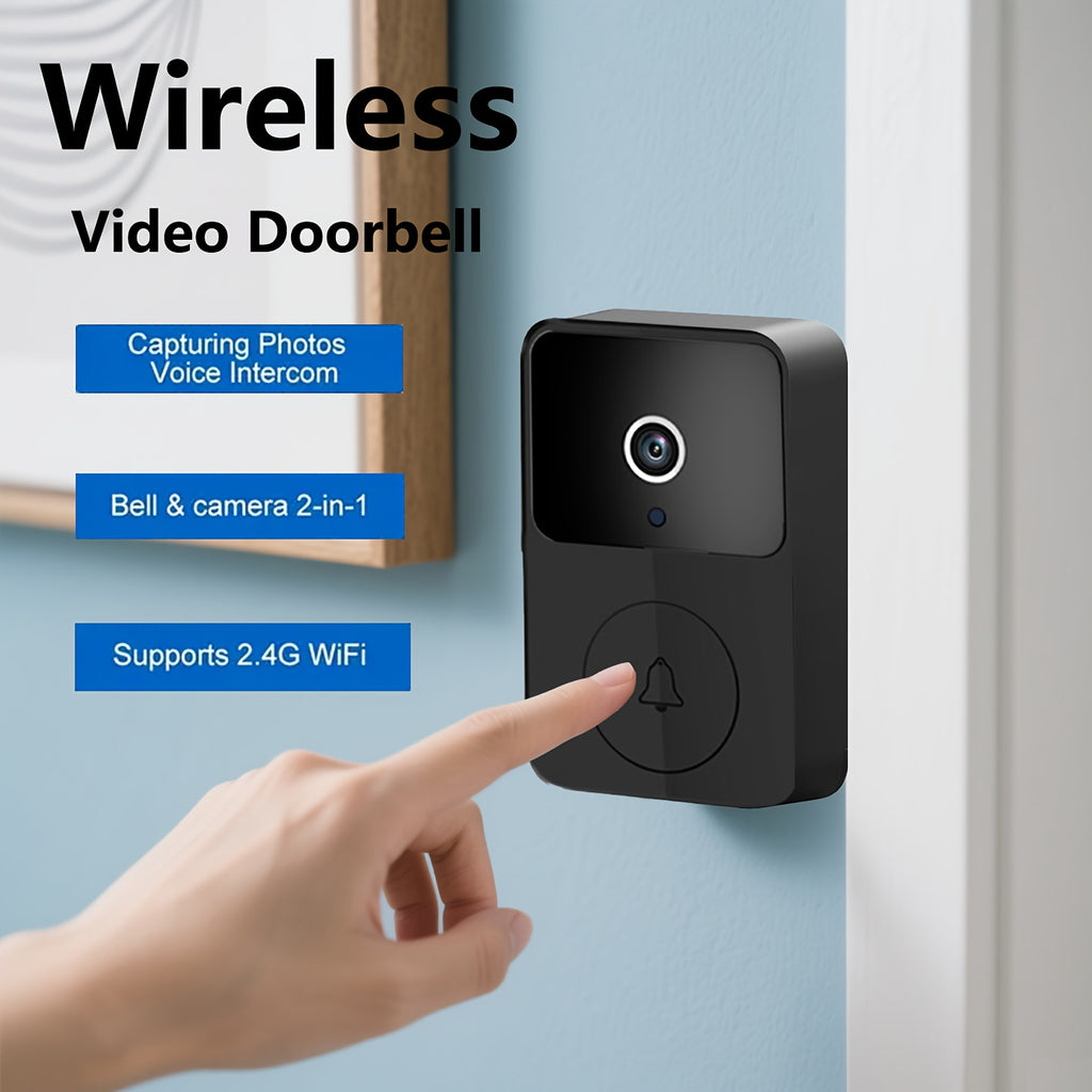Tuya Smart WiFi Doorbell Camera, Rechargeable Wireless Video Doorbell with Night Vision, Voice Change, Two-Way Calls and Photo Recording for Home Entry