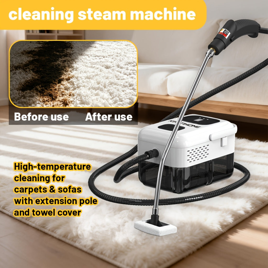 Handheld Steam Cleaner, High-Temperature Steam Cleaning Machine for Whole Home, Multi-Surface Steamer for Kitchen Grease, Bathroom Grout, Sofa, Car & Upholstery, KINETIHOME White