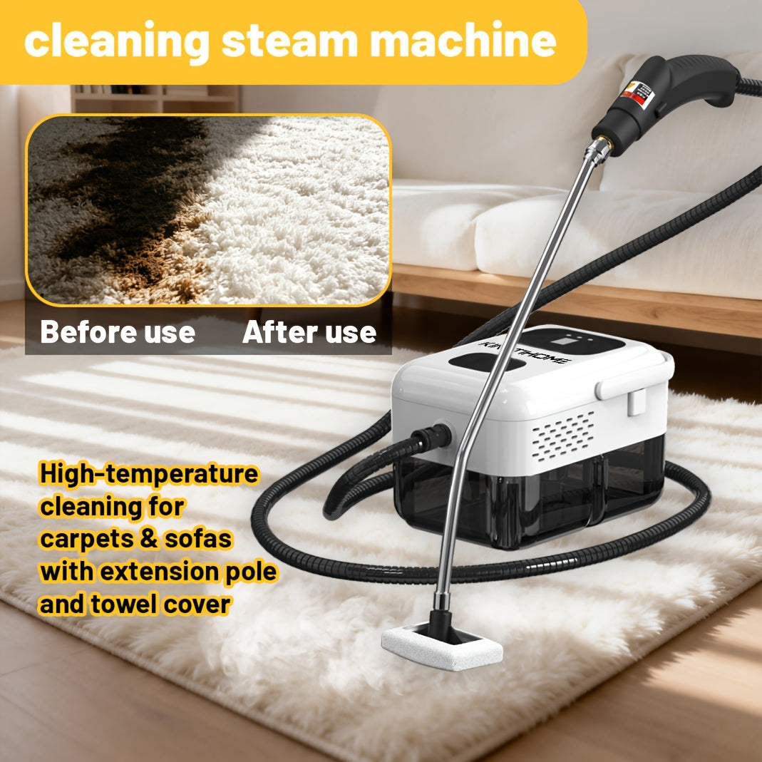 Handheld Steam Cleaner, High-Temperature Steam Cleaning Machine for Whole Home, Multi-Surface Steamer for Kitchen Grease, Bathroom Grout, Sofa, Car & Upholstery, KINETIHOME White