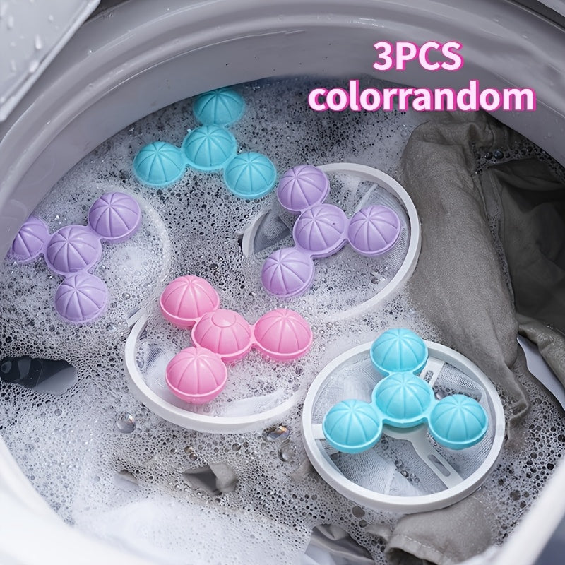Floating Laundry Lint Catcher Set, 3-Piece Assorted Color Mesh Filter Bags for Loose Hair and Lint Collection in Compatible Washing Machines and Clothing Care