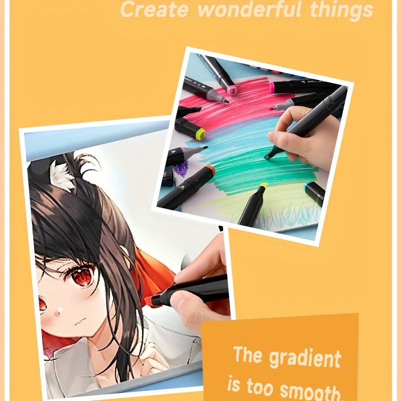 Drawing Marker Set with Dual Tips and Listed A4 Sketchbook, 168, 204 or 262 Color Options for Sketching, Coloring, Illustration and Creative Office Art Projects