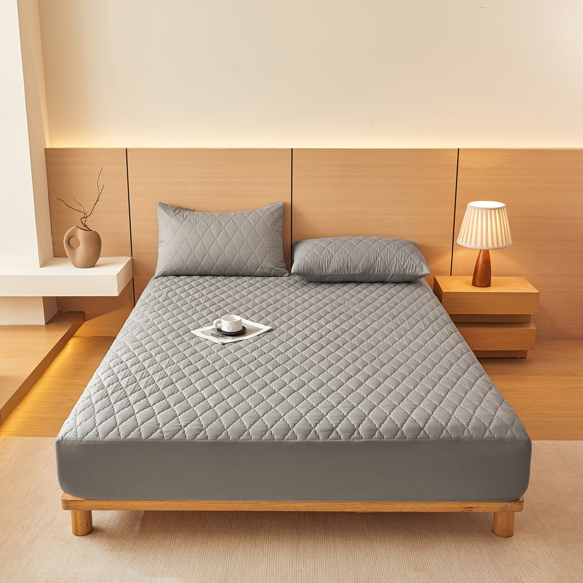 1pc Multi-Color WATERPROOF Mattress Protector Cover, No Pillowcase or Pillow Insert, Soft and Comfortable Solid Color Bedding Waterproof Mattress Cover for Bedroom Guest Room, WATERPROOF Fitted Sheet (Fitted Sheet Only)