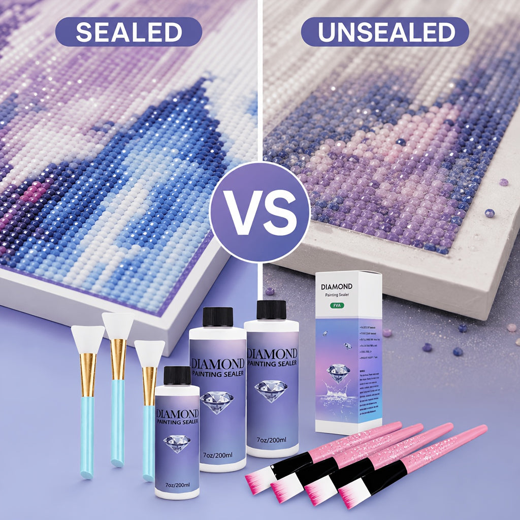 Diamond Painting Sealer Kit with Brush, Craft Surface Finishing Formula for Diamond Art and Puzzles, 240ml, 400ml or 800ml Options for Handmade Gifts