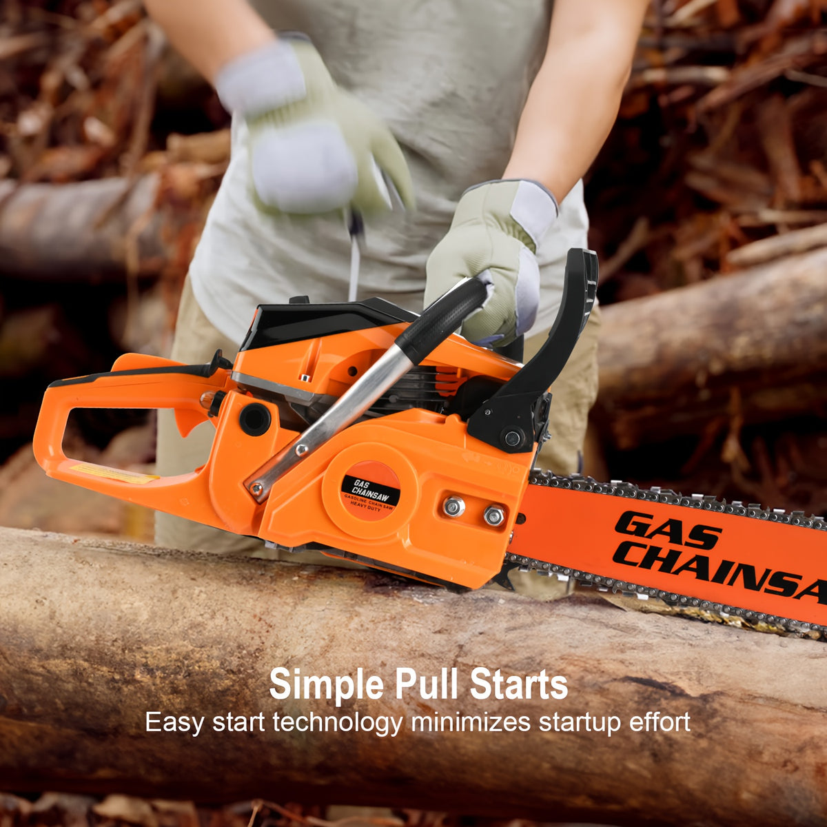Two-Stroke Gas Chainsaw for Experienced Adult Outdoor Wood Cutting, Listed 62cc 20-Inch Red and White Model with Purple or Orange Options for Farm and Yard Projects