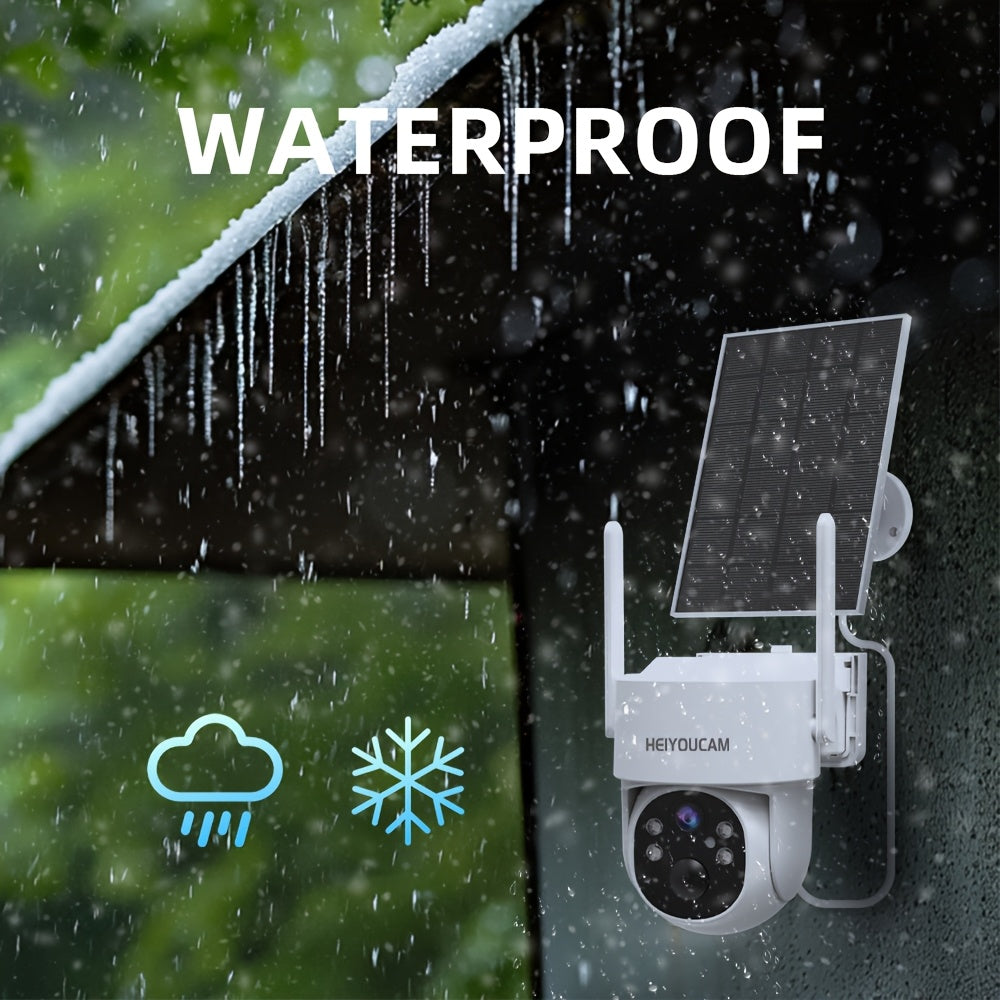 3MP Solar WiFi Security Camera with Human Tracking, Color Night Vision, Two-Way Talk, Siren and Spotlights for Outdoor Monitoring, Standard or 4-Piece Options
