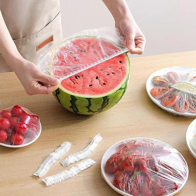 Elastic Bowl and Plate Covers, Stretchable Plastic Cover Packs of 51, 102 or 203 Pieces in Clear or Colorful Options for Home Kitchens and Picnic Dishes