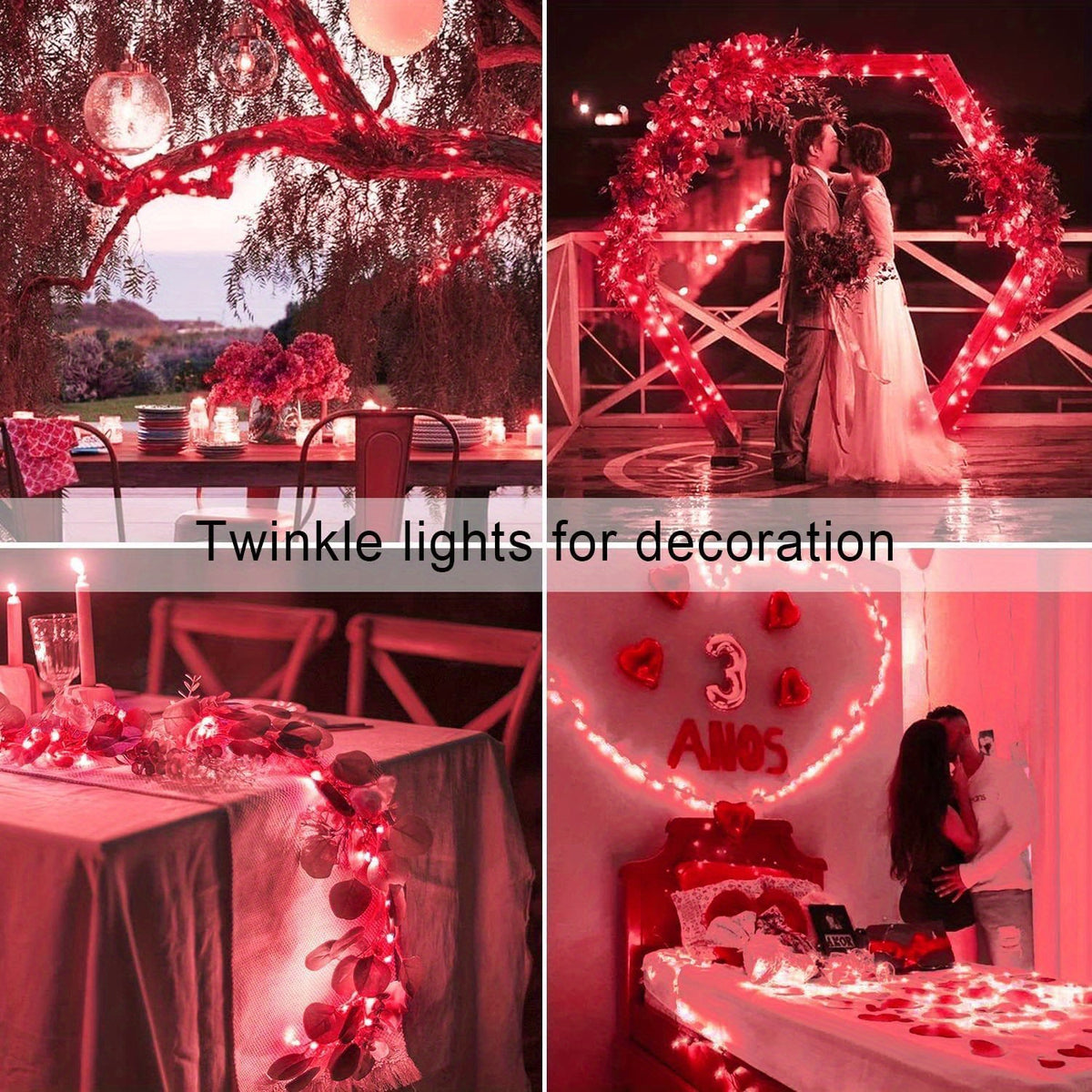 Two-Pack Solar Fairy Lights in Warm White, White or Multicolor, Eight-Mode Wording for Garden, Tree and Holiday Displays with 104Ft 300LED Size Label
