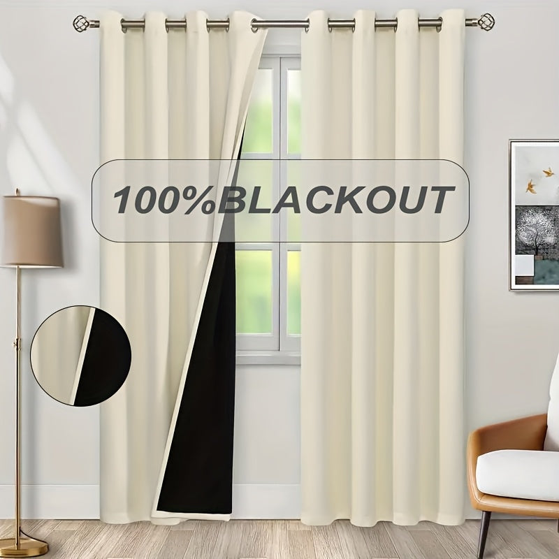 Blackout Curtains with Grommet Top in a Two-Panel Set, Five Color Choices and Seven Size Options for Bedroom, Living Room and Dining Room Window Styling