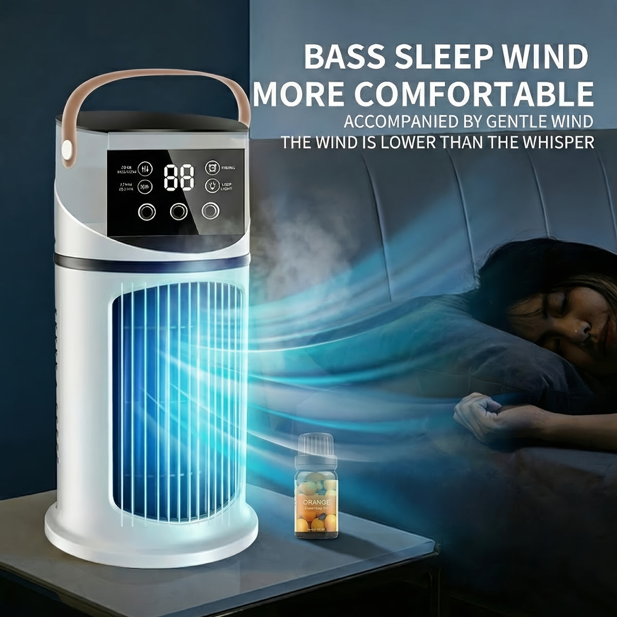 Mini Air Cooler Fan with Humidifier, Portable USB Evaporative Cooling Fan with 400ML Water Tank, 25dB Ultra Quiet, 6-Hour Timer and 7-Color Night Light, Adds Ice Cubes for Extra Cold Air, for Home Office and Dorm