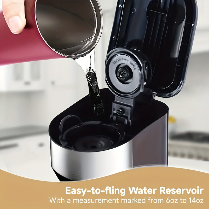 3-in-1 Coffee and Tea Maker for K-Cup Pods and Ground Coffee, Compact Single-Serve Brewer with Water Reservoir for Home Kitchens and Offices