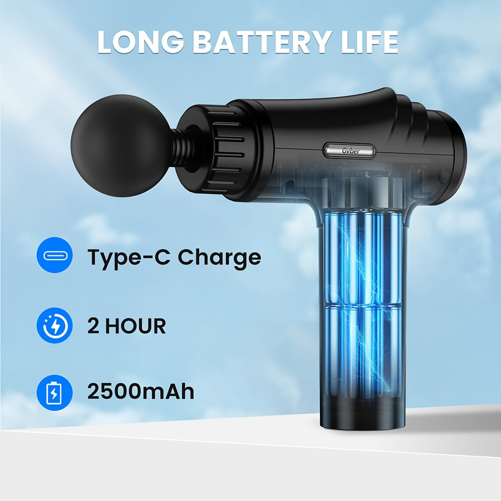 Massage Gun Deep Tissue, 30-Speed Handheld Electric Muscle Massager with 9 Massage Heads, High-Power Percussion Massager for Back, Legs, Arms, Full Body, Post-Workout Recovery, Athlete Gift