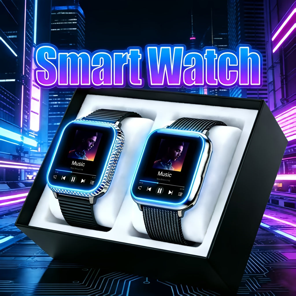 Daily Wear Touchscreen Smartwatch with Listed Fitness Tracking, Music Control and Wireless Call and Message Notifications, One- or Two-Watch Options for Men and Women