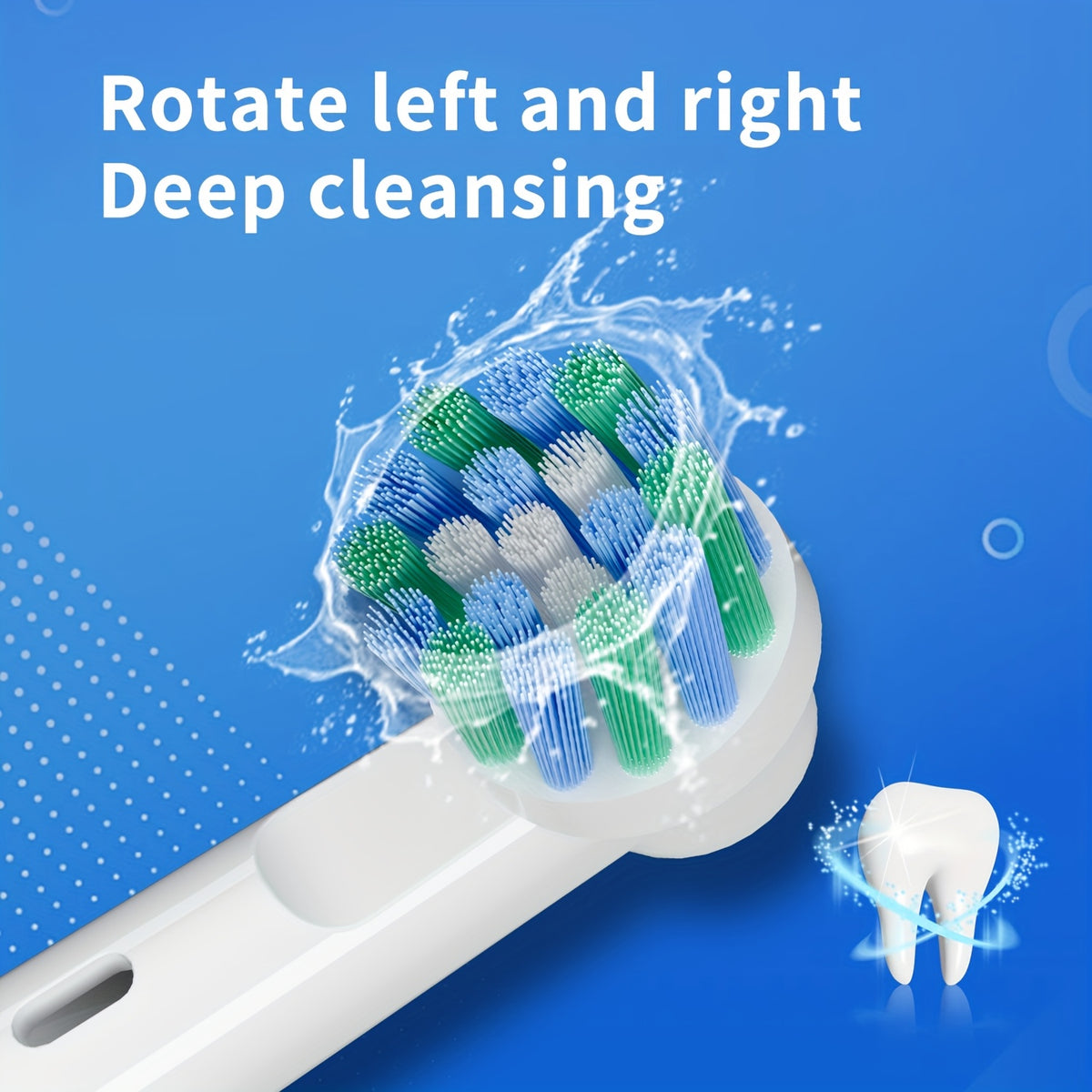 Rotating Electric Toothbrush with 8 Replacement Heads, Wireless Induction Charging, 3 Cleaning Modes, IPX7 Waterproof, Round-Head Oscillating Brush for Oral Care, Gift for Family & Parents