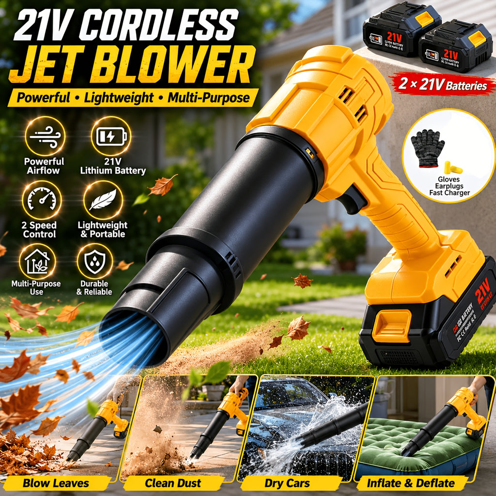 Variable-Speed Cordless Leaf Blower with Listed Six Settings and Extension Nozzle, Black Two-Battery or Green One-Battery Gift-Labeled Options for Yard Cleanup