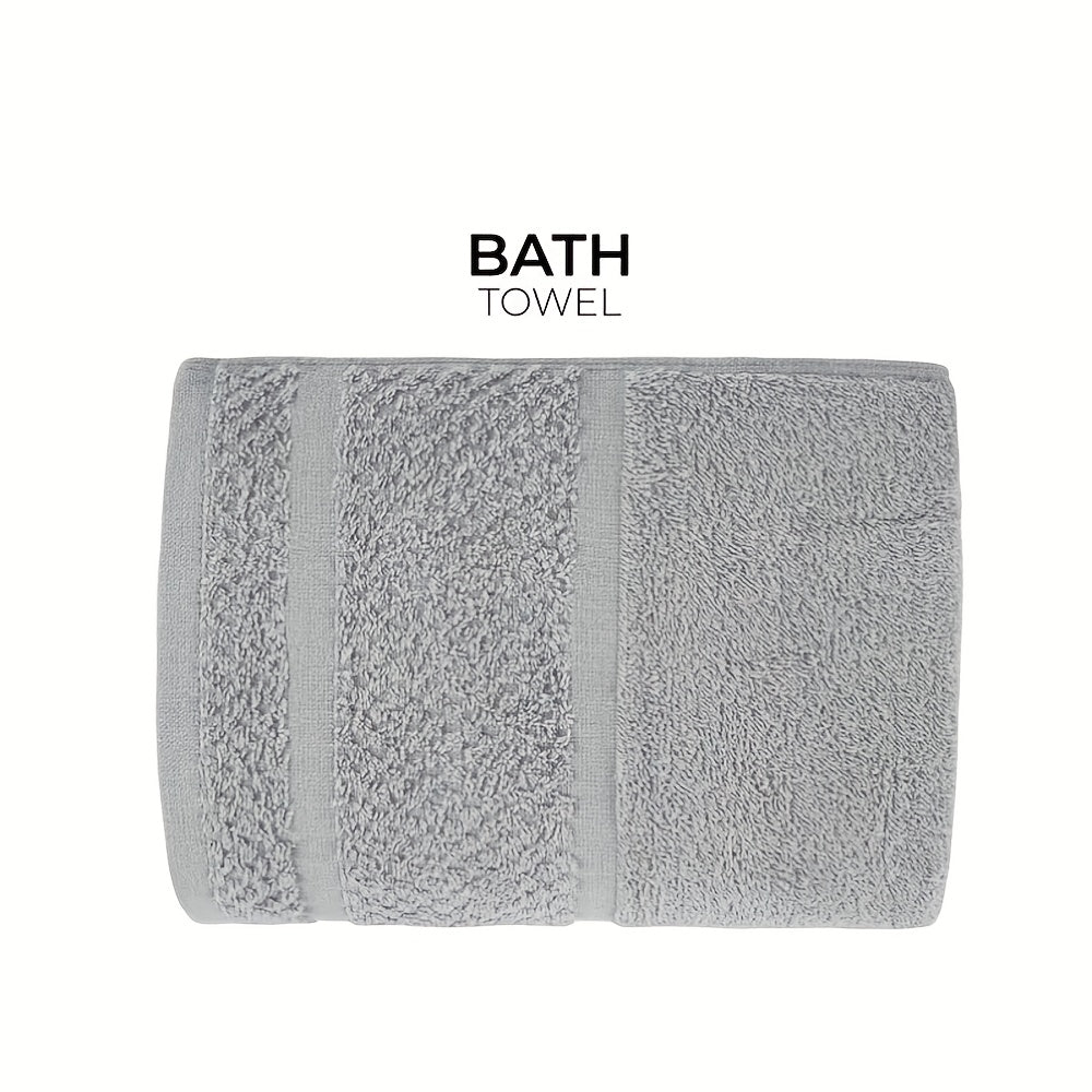 Cotton Bath Towel Set in Solid Colors with Named 16 or 32 Piece Packages and Additional Color Choices for Household Bathroom Linens and Guest Washroom Use