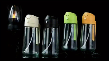 470ml Plastic Oil Spray Bottle with 2-in-1 Spray and Pour Design for Olive Oil, Kitchen Cooking, Grilling, Air Fryer Preparation, Baking and Salad Dressing