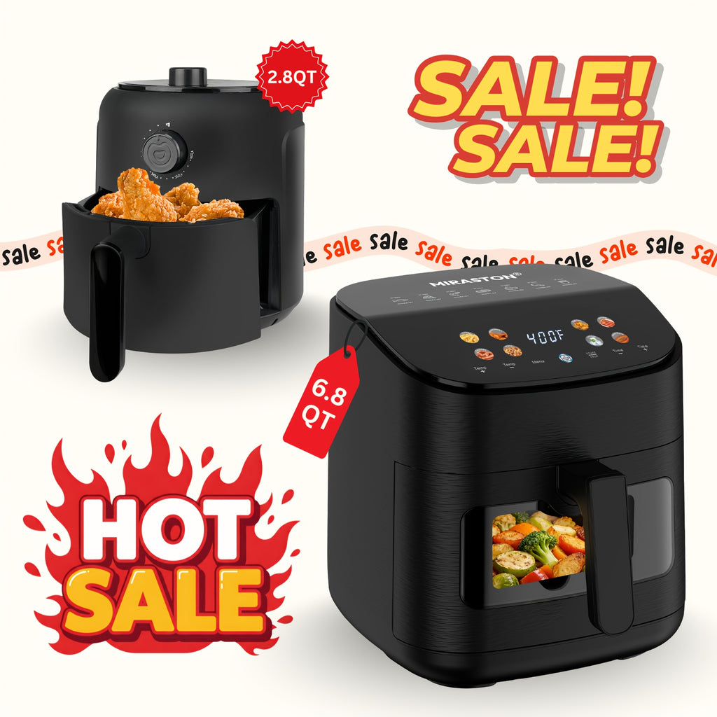 Viewing Window Air Fryer with Listed Angled Color Touchscreen and 8 Cooking Presets, 2.8QT or 6.8QT Options for Everyday Meals, Snacks and Family Gatherings