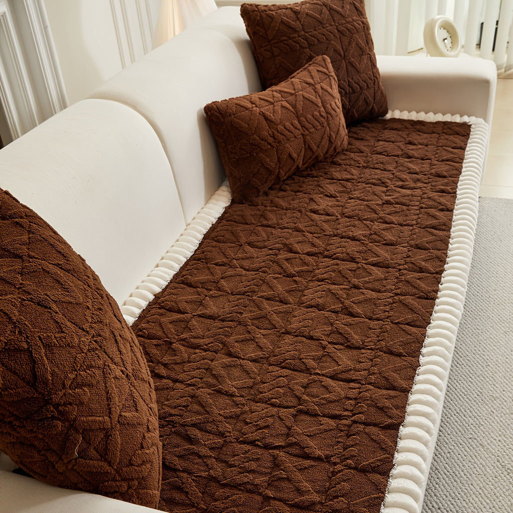 Quilted Sofa Cushion Cover, Single Polyester Seating Layer in Five Colors with Loveseat, 3-Seater, 4-Seater and Plus4 Options for Living Room Refreshes