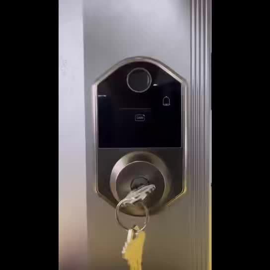 Fingerprint Keypad Door Lock with Automatic Locking and Anti-Peeping Password Feature, Black or Silvery Smart Entry Lock in With Card or Cardless Versions