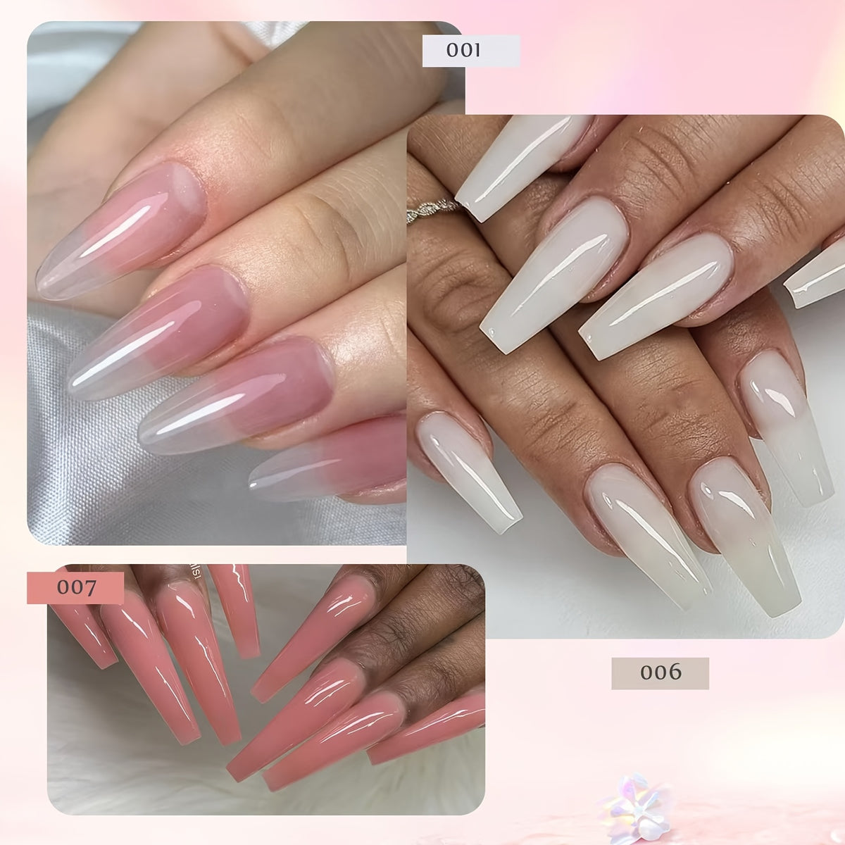 Polymer Gel Nail Extension Kit with 6 Colors, USB-Powered Mini Light and Slip Solution, Q-Extension Glue Set for At-Home Manicure Art Projects