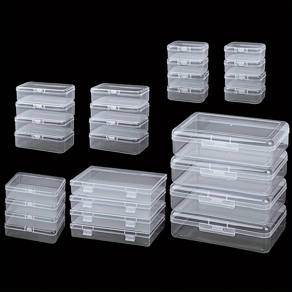Rectangular Storage Boxes with Lids by TOMNK, Small Plastic Containers in 28 or 56-Piece Options for Beads, Jewelry Findings, Desk Supplies and Craft Sorting