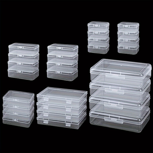 Rectangular Storage Boxes with Lids by TOMNK, Small Plastic Containers in 28 or 56-Piece Options for Beads, Jewelry Findings, Desk Supplies and Craft Sorting