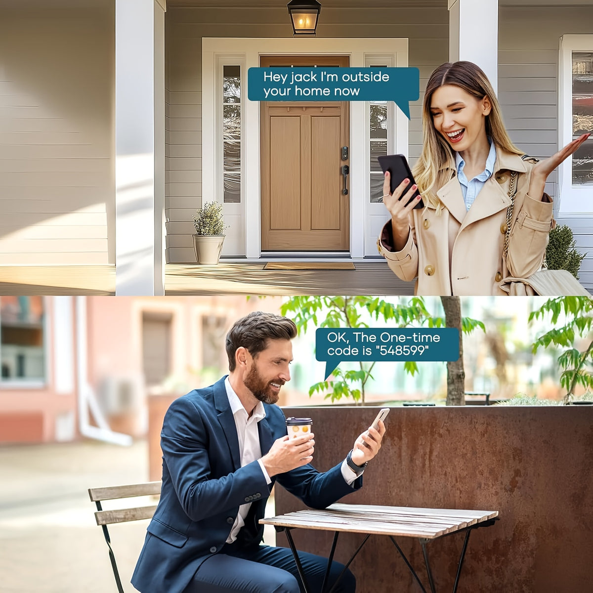 SMONET Fingerprint Deadbolt and Handle Set with Bluetooth, Digital Keypad, Phone App and Auto-Lock Wording, Black, Silvery or Oil Rubbed Bronze Options