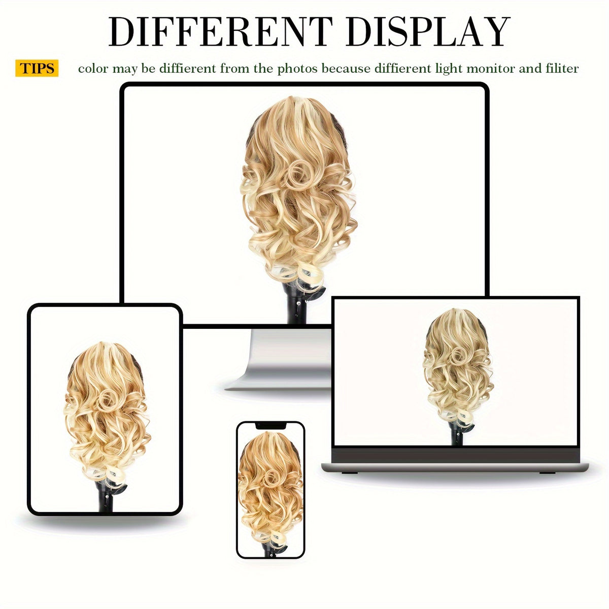 8-Inch Claw Clip Ponytail Extension for Women, Short Synthetic Hairpiece with Multiple Color Options for Casual Outfits, Parties and Halloween Styling