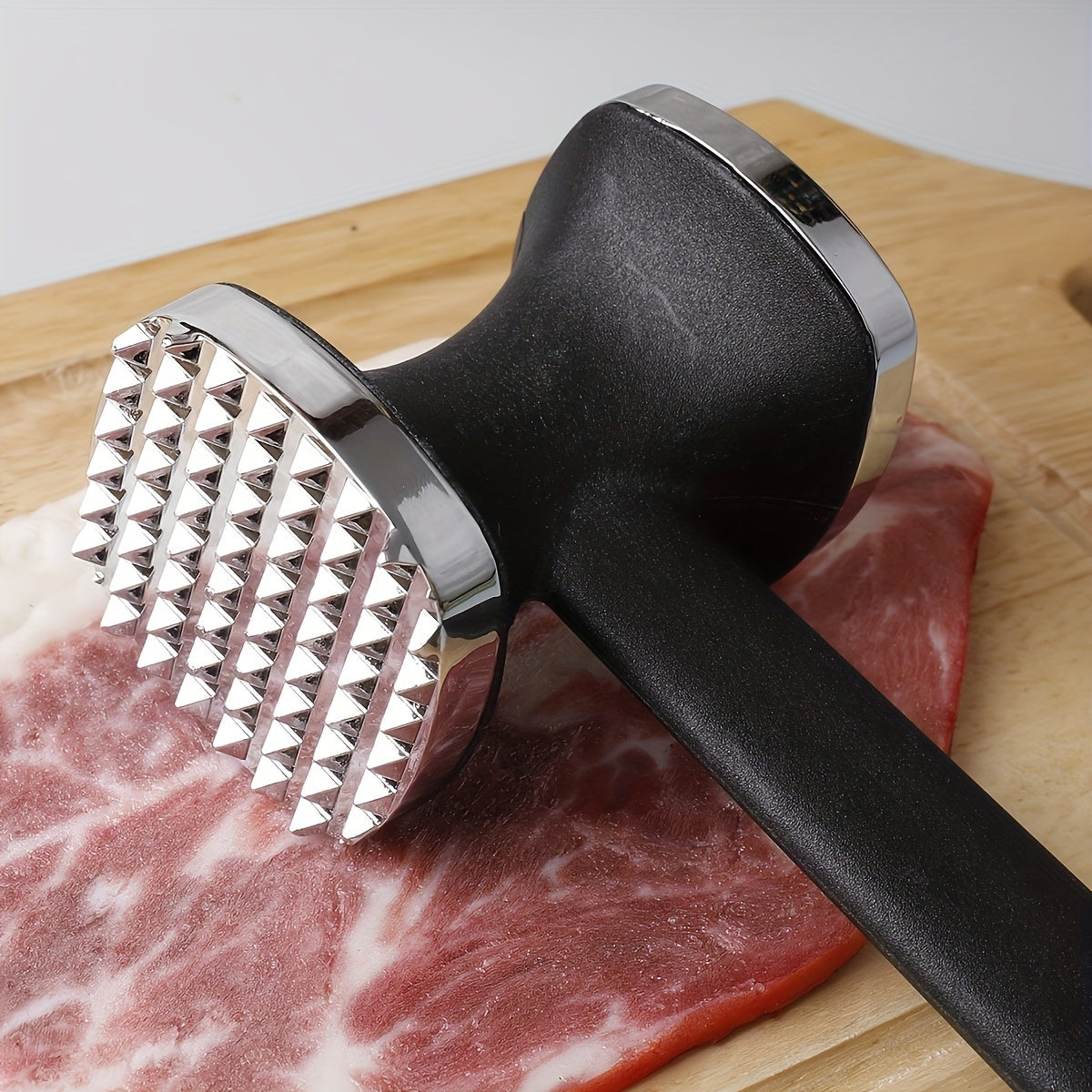 Meat Tenderizer Mallet for Boneless Cutlet Preparation, Single Manual Metal Meat Pounder for Flattening Cuts and Everyday Home Cooking Tasks