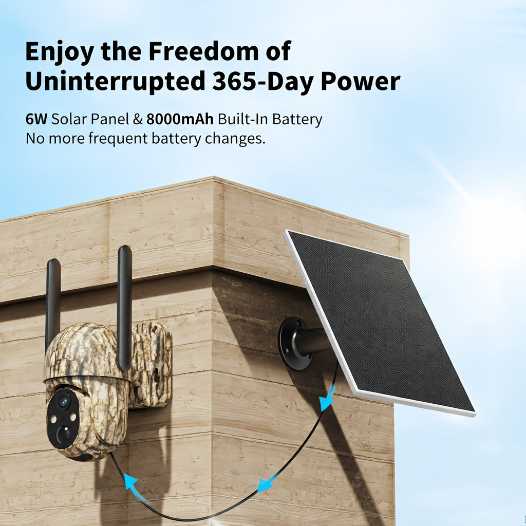 Solar Cellular Security Camera by SEHMUA, 4G LTE Outdoor Monitoring with 4K Live View, Remote Pan Tilt, Night Vision and Two-Way Audio for Farms and Ranches