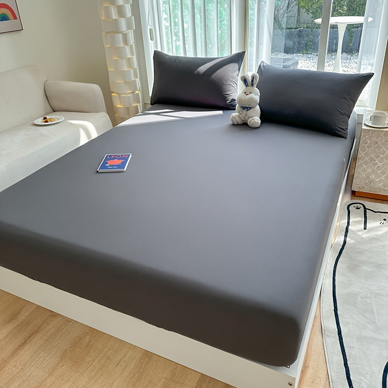 Elastic-Edge Fitted Sheet for Mattresses up to Listed 29cm Height, Single Soft-Feel Bed Sheet with Thirteen Size Labels and Eleven Colors for Home Bedrooms