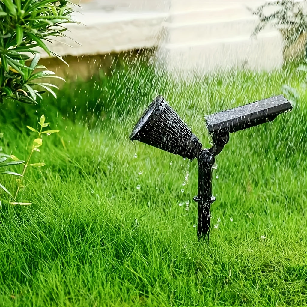 Solar Landscape Spotlight Pair in White or Warm Light, Adjustable Garden Accent Lamps with Listed 7 LEDs and IP44 Rating for Ground or Wall Installation