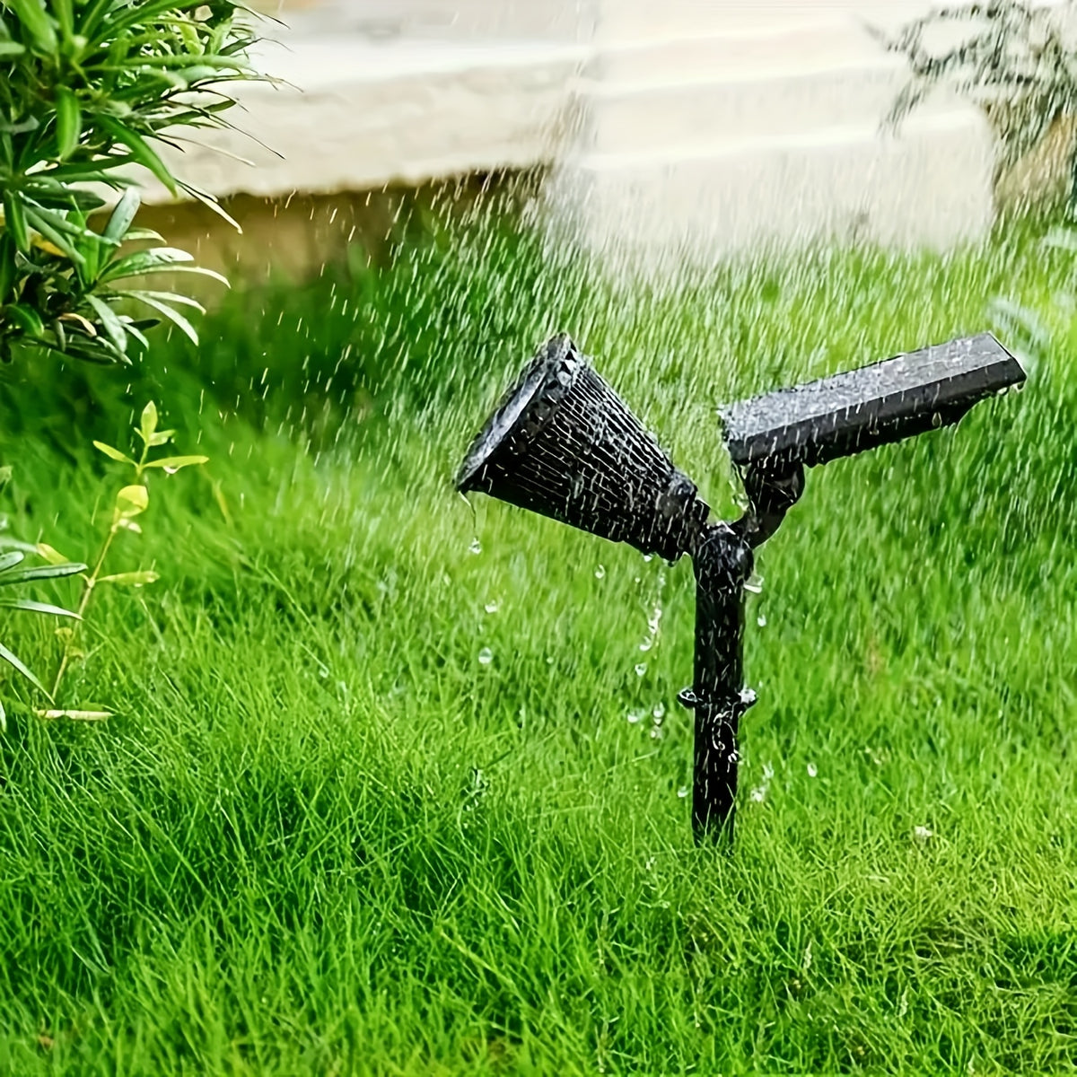 Solar Landscape Spotlight Pair in White or Warm Light, Adjustable Garden Accent Lamps with Listed 7 LEDs and IP44 Rating for Ground or Wall Installation