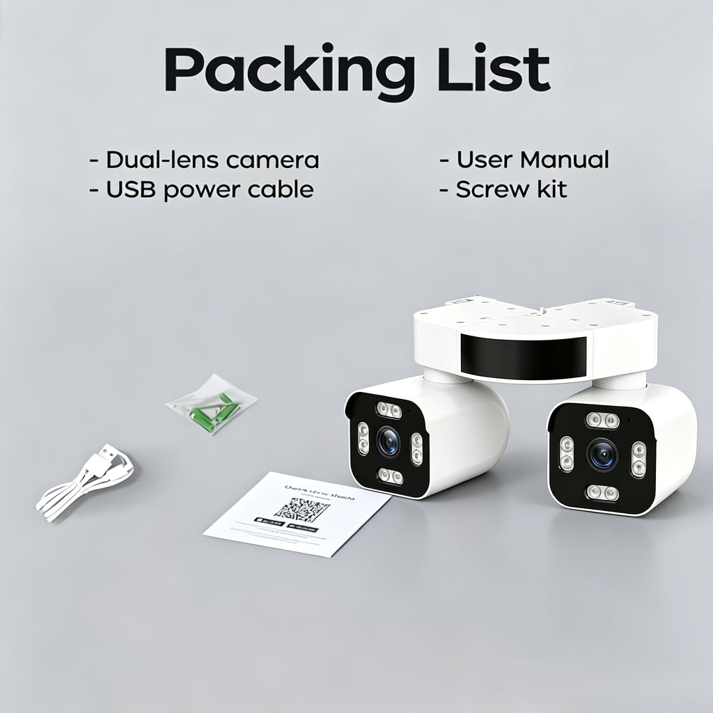 Xparkin WiFi Security Camera YH-A40S with Listed 5MP Dual-Lens PTZ, Full Color Night Vision, AI Motion Detection and Sound Alerts for Home Monitoring