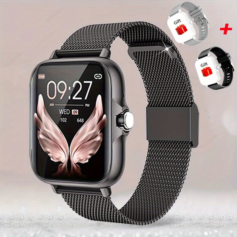 Full Touchscreen Smartwatch with Listed 1.83-Inch Display, Calling, Music and Multiple Sports Modes in Black, Golden, Pink or Silvery for Android and iPhone