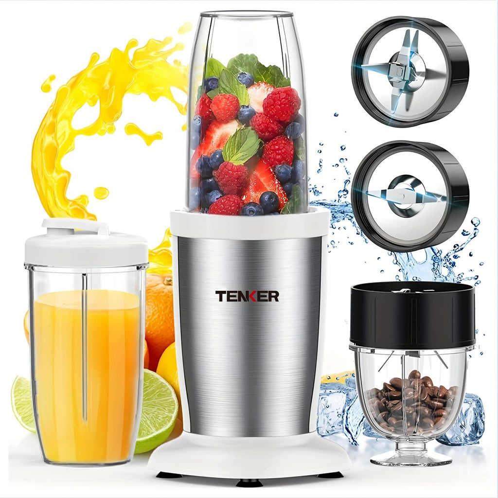 Personal Blender and Grinder Combo with Max 900W 11 Pieces Model Label, Two Portable Cup Reference and White or Black Options for Shakes and Smoothie Preparation