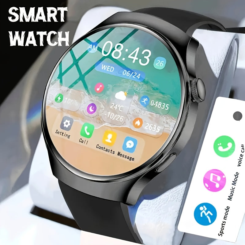 OLED Touchscreen Calling Smartwatch with 2.01-Inch Display, Message Alerts, Step and Calorie Tracking, Music and Photo Controls in Business Black or Silvery