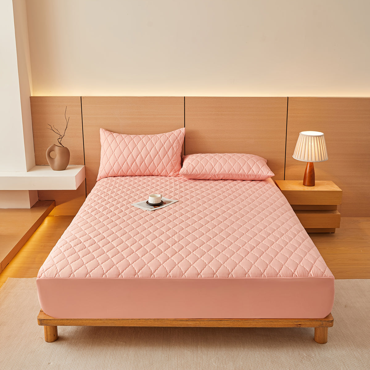 1pc Multi-Color WATERPROOF Mattress Protector Cover, No Pillowcase or Pillow Insert, Soft and Comfortable Solid Color Bedding Waterproof Mattress Cover for Bedroom Guest Room, WATERPROOF Fitted Sheet (Fitted Sheet Only)