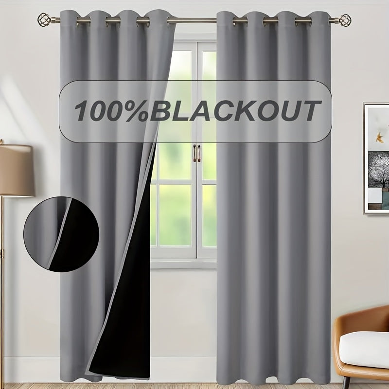 Blackout Curtains with Grommet Top in a Two-Panel Set, Five Color Choices and Seven Size Options for Bedroom, Living Room and Dining Room Window Styling