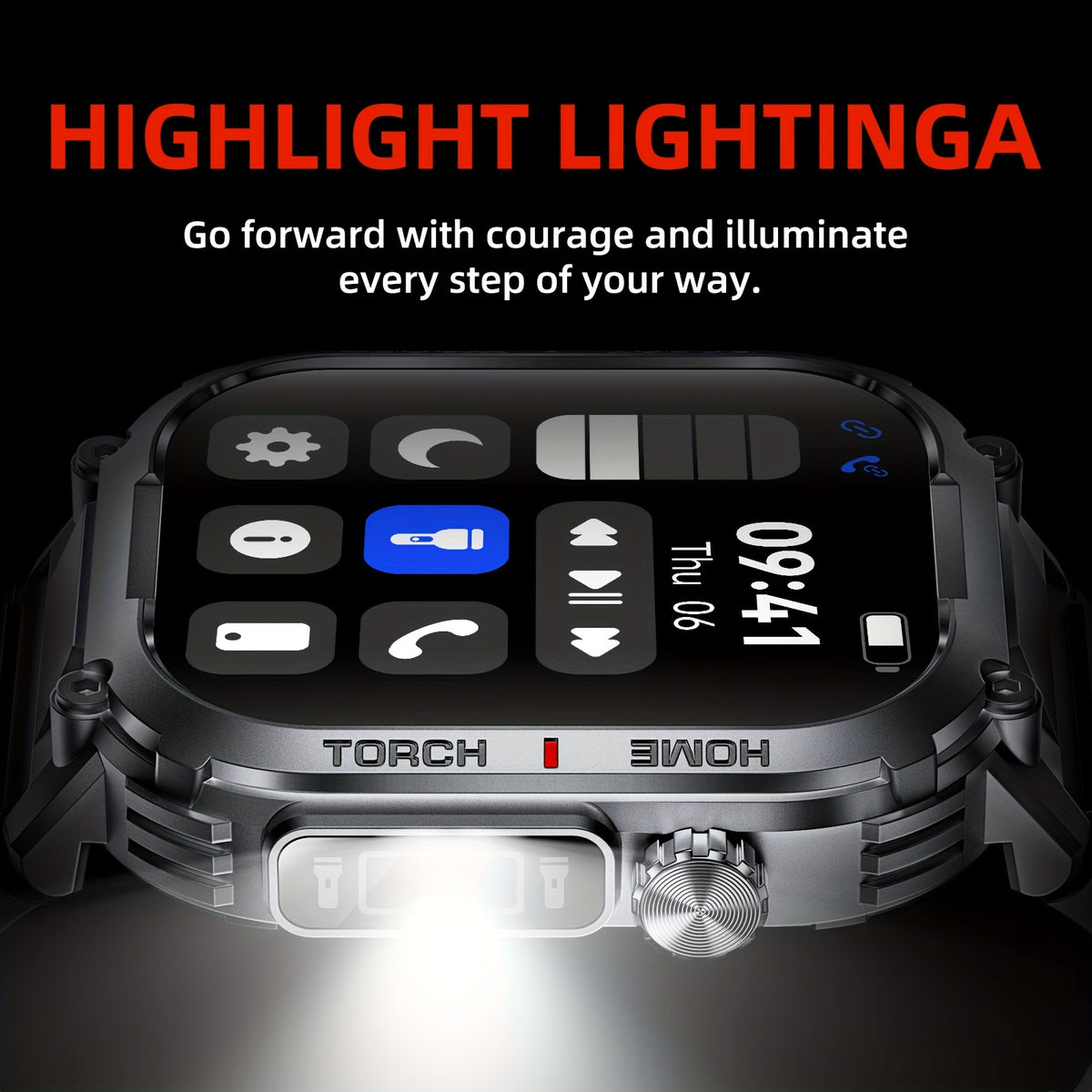 Calling Smartwatch with LED Flashlight, Listed 2.02-Inch TFT Screen, 100+ Sports Modes and Sleep Tracking in For iOS & Android Model for Everyday Activity