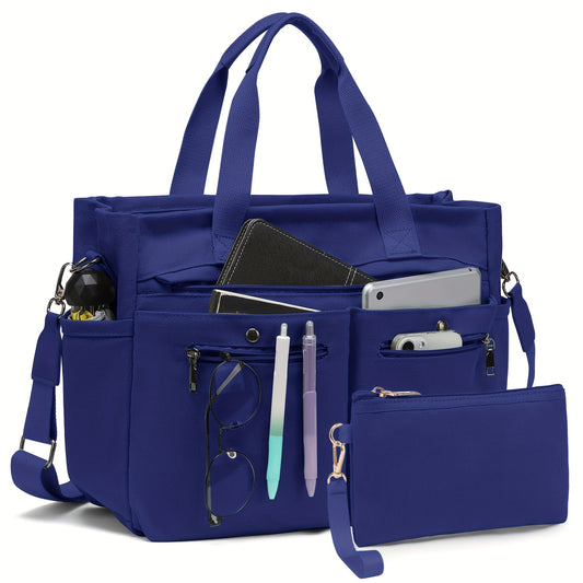 Canvas Handbag Set for Women, Listed 2-Piece Work and Crossbody Shoulder Bag Collection for Travel, Fitness and Daily Use with Small or Large Size Options