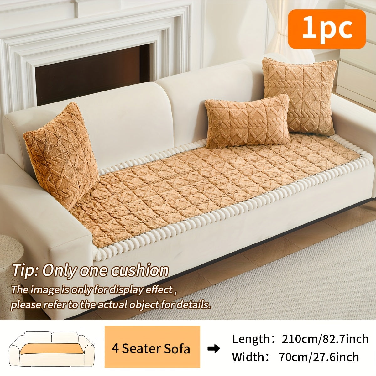 Quilted Sofa Cushion Cover, Single Polyester Seating Layer in Five Colors with Loveseat, 3-Seater, 4-Seater and Plus4 Options for Living Room Refreshes
